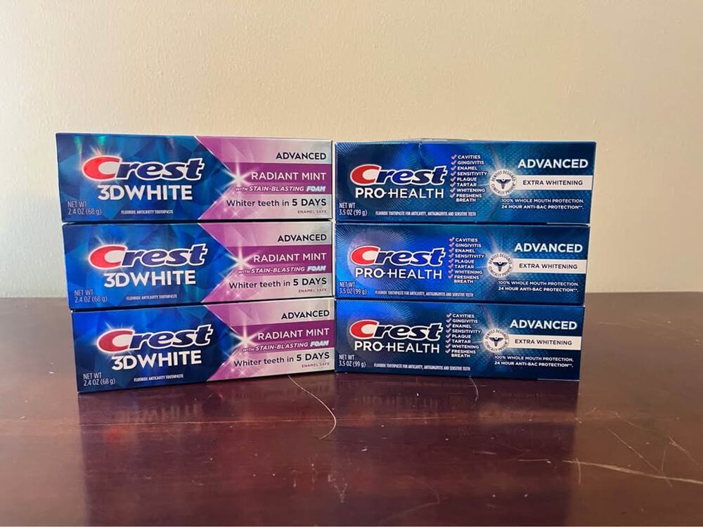 Crest 3D White and Pro-Health Advanced Toothpaste - 6 Boxes